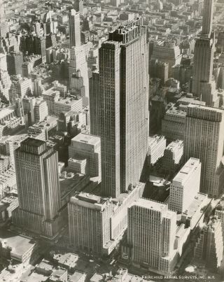 1940 York City Skyline Aerial View Photograph Rockefeller Center 2