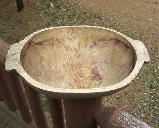 Early Antique Primitive Hand Hewn Wood Bread Dough Bowl Trencher Treen Bowl