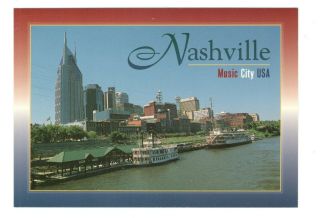 Skyline Nashville Tennessee Music City Usa Vintage 4x6 Postcard Af34