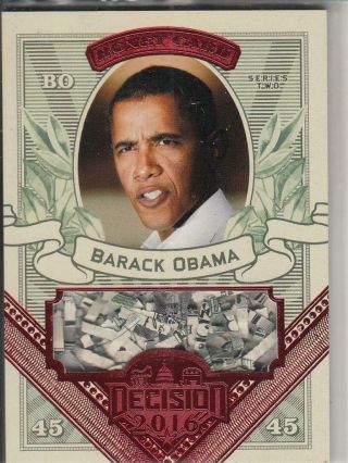 2016 Decision Barack Obama Red Foil Shredded Money Card Ssp