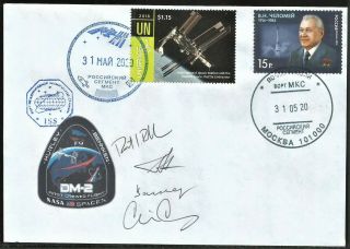 Space Mail Flown Cover Iss /crew Dragon Dm - 2/ Nasa Astronaut Autograph