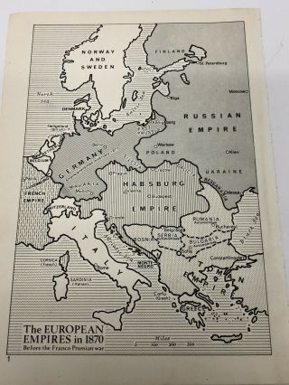 Map Of The European Empires In 1870 Print Habsburg Ottoman Empire Italy