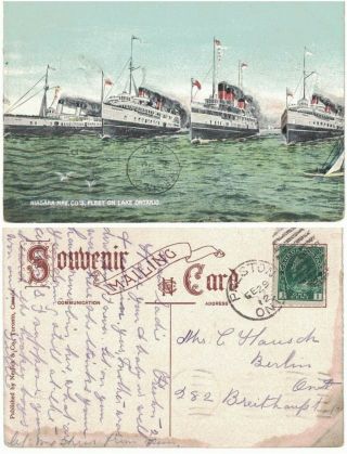 1912 Vintage Postcard,  Niagara Navigation Co.  