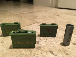 100 Vintage Action Man Ammo Boxes & Map Case Late 60s / Early 70s Vam