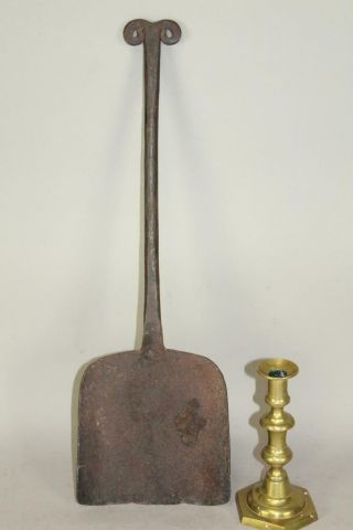 Rare Late 17th C Pilgrim Period American Wrought Iron Hearth Ash Shovel