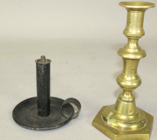 Fine 19th C Tin Whale Oil Lamp Cylinder Shaped With Applied Handle In Old Paint