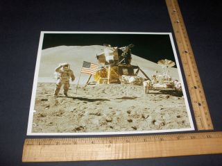 Nasa 8 - 11 - 71 Apollo 15 Onboard Film Astro.  Irwin Salutes Flag A Kodak Photo