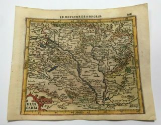 Hungary 1613 Mercator Hondius Atlas Minor Unusual Antique Map 17th Century