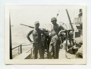 22 Vintage Photo Shirtless Affectionate Soldier Boys Men On Board Snapshot Gay