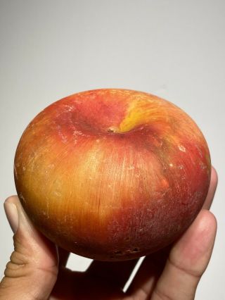 Early Antique Italian Alabaster Stone Fruit Marble Orange Red Apple Great Patina 2