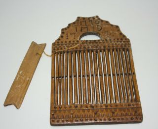 Antique Rare Swedish 1770 Tape Loom Rigid Heddle Folk Art Sweden