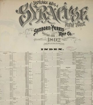 Syracuse,  York Sanborn Map©sheets 78 Maps Full Color Made In 1892