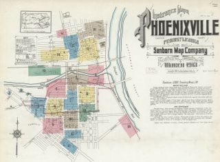 Phoenixville Pennsylvania Sanborn Map© 18 Maps Made In 1913 In Color On Cd