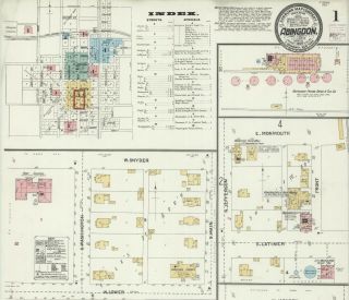 Abingdon,  Illinois Sanborn Map Sheets 1893 1912 In High Resolution Full Color