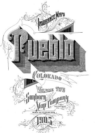 Pueblo,  Colorado Sanborn Map©sheets Vol 1,  2 From Microfilm Reel 1905 269 Maps