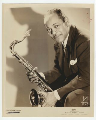 Vintage Jazz Music Promo Press Photo Saxophone Player Coleman Hawkins 1946