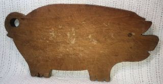 Antique Vintage Primitive Pig Shaped Wood Cutting Board Paint Big 16 "