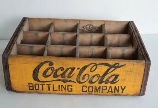 Vintage 1935 Coca Cola Wood 12 Bottle Case Owens Illinois Glass Co Tell City In