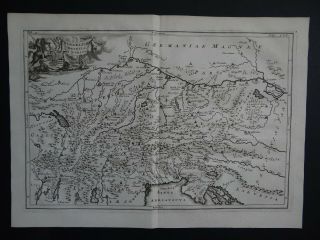 1703 Cellarius Atlas Map Vindelicia - Raetia - Noricum - Austria Switzerland