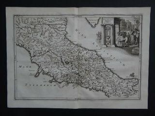 1703 Cellarius Atlas Map Central Italy - Italia Media Sive Propria