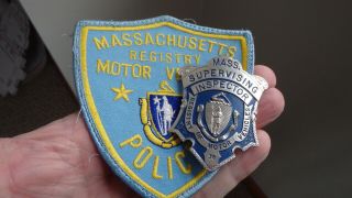 Antique Massachusetts Registry Of Motor Vehicle Badge & Patch Obsolete
