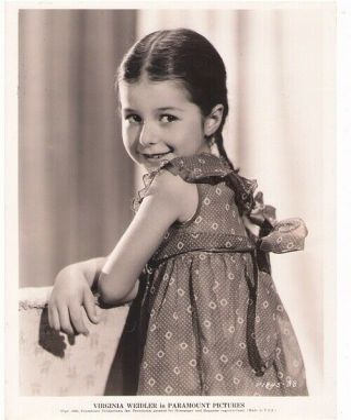 Virginia Weidler Child Actress Vintage 8x10 Press Photo Dated 1935