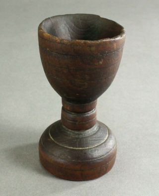 = Antique 18th /19th C.  Small Goblet Turned Wood England Treenware