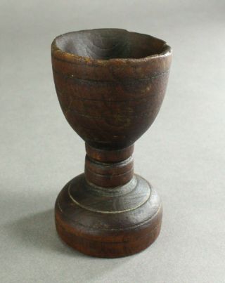 = Antique 18th /19th C.  Small Goblet Turned Wood England Treenware 2