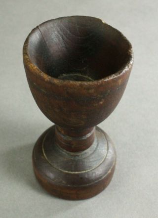 = Antique 18th /19th C.  Small Goblet Turned Wood England Treenware 3