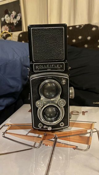 Vintage Rolleiflex Germany DRP DRGM Compur Rapid Camera Carl Zeiss Tessar 3