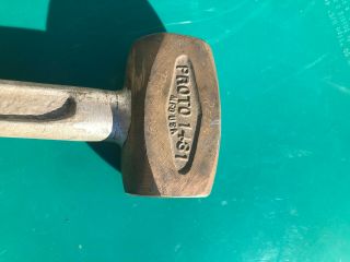 Vintage Indianapolis 500 Brass Wheel Hammer by Proto Tool Company,  Model 1481 2