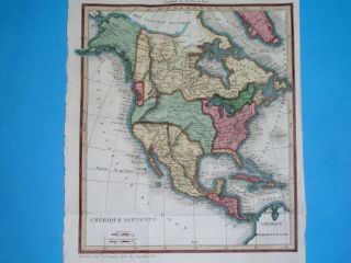 1824 Map United States Texas California In Mexico Florida Canada Cuba