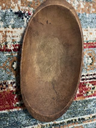 Antique Primitive Wooden Oval Bread Dough Bowl
