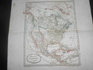 1847 COPPER ENGRAVING MAP OF NORTH AMERICA EDITED IN NAPLES ITALY 2