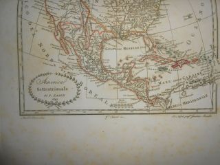 1847 COPPER ENGRAVING MAP OF NORTH AMERICA EDITED IN NAPLES ITALY 3
