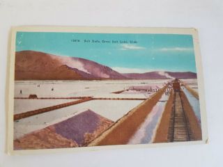 Salt Beds Great Salt Lake Utah Postcard Vintage