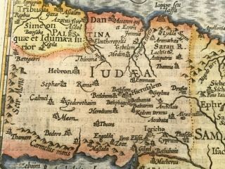 HOLY LAND 1613 MERCATOR HONDIUS ATLAS MINOR UNUSUAL ANTIQUE MAP 17TH CENTURY 3