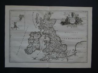 1703 Cellarius Atlas Map British Isles - Insularum Britannicarum England Uk