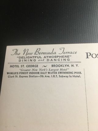 The Bermuda Terrace Hotel St.  George Brooklyn Ny Postcard Vintage 3