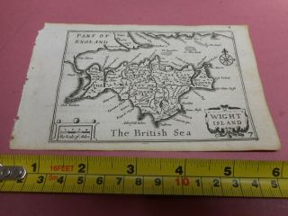 100 Isle Of Wight Map By Van Den Keere Mini John Speed C1646 Vgc