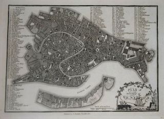 Venezia - A Plan Of The City Of Venice By John Stockdale,  1800.