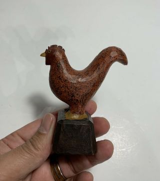 Wonderful Vintage Pennsylvania Folk Art Chicken Carving By Huston Clark Sieburth