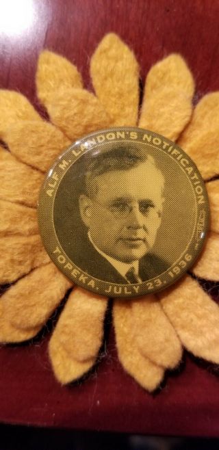 Alf Landon For President Button 1936
