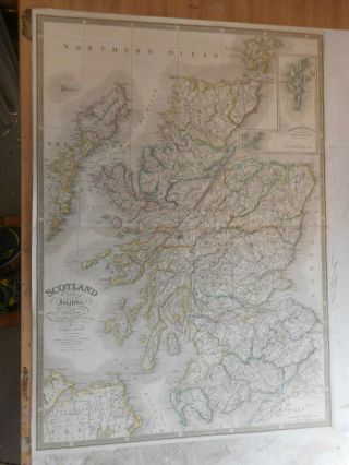 100 Large Scotland Map By James Wyld C1840 Edinburgh Shetland Skye