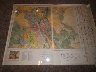 Geologic Map Of Colorado (1935 United States Geological Survey) Two Sheets