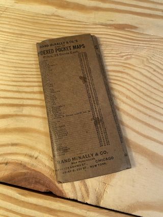 The Rand - Mcnally Vest Pocket Map Of OKLAHOMA Showing All Counties,  Cities,  1912 2