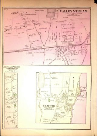 1873 Beers Map of South Hempstead,  Long Island,  York 3