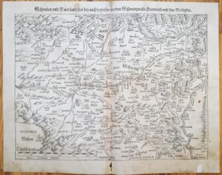 Munster Cosmographia Large Print Bavaria Bayern Schwaben - 1590