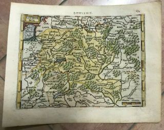 Lithuania 1613 Mercator Hondius Atlas Minor Antique Map 17th Century
