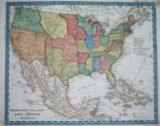 1848 Map United States Texas As Pipe California Florida York Ohio